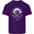 Lone Wolf In the Moonlight Mens Cotton T-Shirt Tee Top Purple