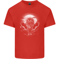 Lone Wolf In the Moonlight Mens Cotton T-Shirt Tee Top Red