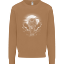 Lone Wolf In the Moonlight Mens Sweatshirt Jumper Caramel Latte