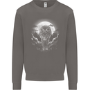 Lone Wolf In the Moonlight Mens Sweatshirt Jumper Charcoal