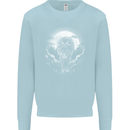 Lone Wolf In the Moonlight Mens Sweatshirt Jumper Light Blue