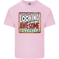 Looking at an Awesome Cyclist Cycling Mens Cotton T-Shirt Tee Top Light Pink