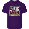 Looking at an Awesome Cyclist Cycling Mens Cotton T-Shirt Tee Top Purple