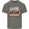 Looking at an Awesome Guitarist Guitar Mens Cotton T-Shirt Tee Top Charcoal