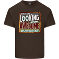 Looking at an Awesome Guitarist Guitar Mens Cotton T-Shirt Tee Top Dark Chocolate