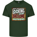 Looking at an Awesome Guitarist Guitar Mens Cotton T-Shirt Tee Top Forest Green