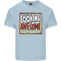Looking at an Awesome Guitarist Guitar Mens Cotton T-Shirt Tee Top Light Blue