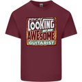 Looking at an Awesome Guitarist Guitar Mens Cotton T-Shirt Tee Top Maroon