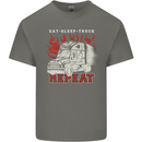 Lorry Driver Eat Sleep Truck Trucker Mens Cotton T-Shirt Tee Top Charcoal