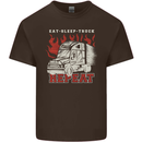 Lorry Driver Eat Sleep Truck Trucker Mens Cotton T-Shirt Tee Top Dark Chocolate