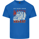 Lorry Driver Eat Sleep Truck Trucker Mens Cotton T-Shirt Tee Top Royal Blue