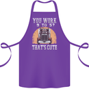 Lorry Driver You Work 9-5? Truck Funny Cotton Apron 100% Organic Purple
