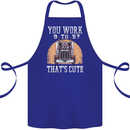 Lorry Driver You Work 9-5? Truck Funny Cotton Apron 100% Organic Royal Blue