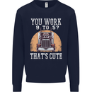 Lorry Driver You Work 9-5? Truck Funny Mens Sweatshirt Jumper Navy Blue