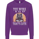 Lorry Driver You Work 9-5? Truck Funny Mens Sweatshirt Jumper Purple