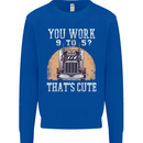 Lorry Driver You Work 9-5? Truck Funny Mens Sweatshirt Jumper Royal Blue