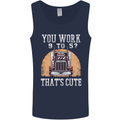 Lorry Driver You Work 9-5? Truck Funny Mens Vest Tank Top Navy Blue