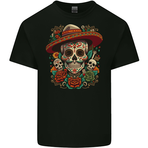 Los Muertow Sugar Skull Day of the Dead Mens Womens Kids Unisex Black Kids T-Shirt