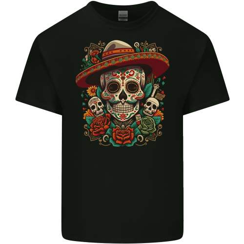 Los Muertow Sugar Skull Day of the Dead Mens Womens Kids Unisex Black Mens T-Shirt