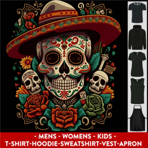 Los Muertow Sugar Skull Day of the Dead Mens Womens Kids Unisex Main Image