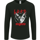 Lost Angels Demonc Evil Cat Heavy Metal Mens Long Sleeve T-Shirt Black