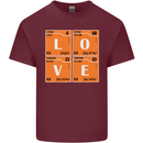Love Periodic Table Chemistry Geek Funny Mens Cotton T-Shirt Tee Top Maroon