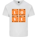 Love Periodic Table Chemistry Geek Funny Mens V-Neck Cotton T-Shirt White