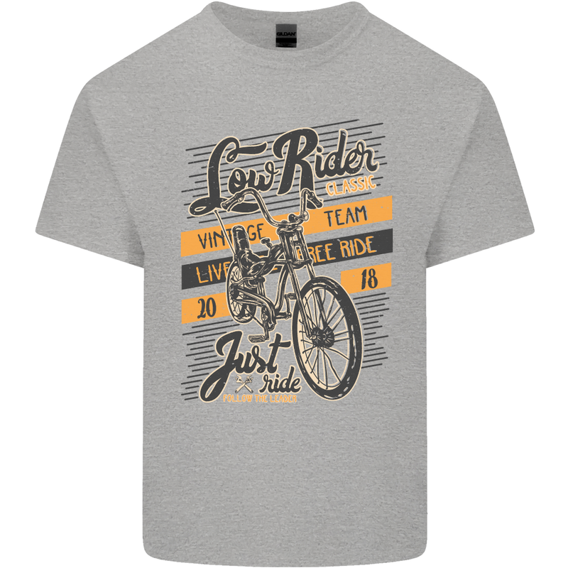 Low Rider Classic Chopper Biker Motorcycle Mens Cotton T-Shirt Tee Top Sports Grey