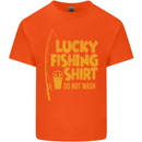 Lucky Fishing Fisherman Funny Kids T-Shirt Childrens Orange