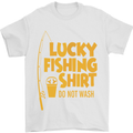 Lucky Fishing Fisherman Funny Mens T-Shirt Cotton Gildan White
