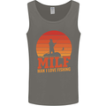 MILF Fishing Funny Fisherman Father's Day Mens Vest Tank Top Charcoal