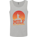 MILF Fishing Funny Fisherman Father's Day Mens Vest Tank Top Sports Grey