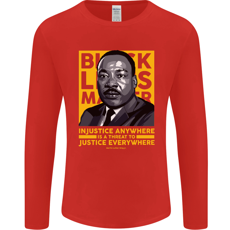 MLK Martin Luther King Black Lives Matter Mens Long Sleeve T-Shirt Red