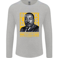 MLK Martin Luther King Black Lives Matter Mens Long Sleeve T-Shirt Sports Grey