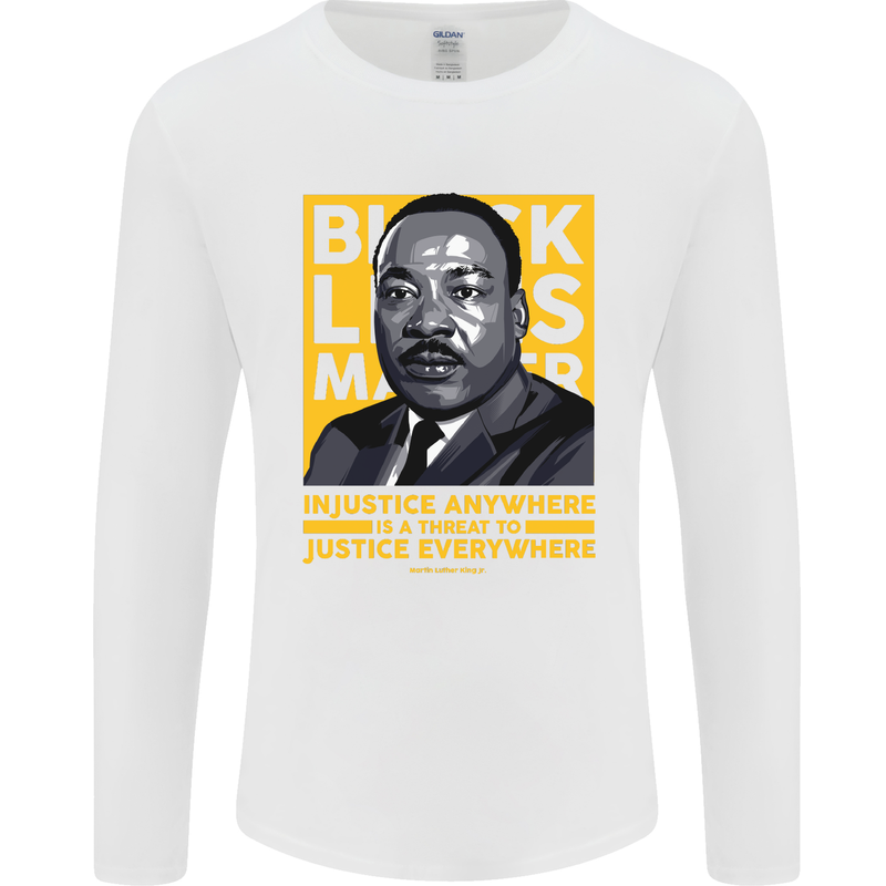 MLK Martin Luther King Black Lives Matter Mens Long Sleeve T-Shirt White