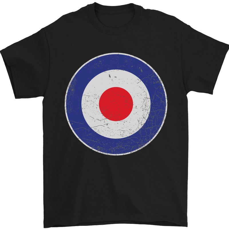 MOD Logo Scooter Biker RAF Royal Air Force Mens T-Shirt Cotton Gildan Black