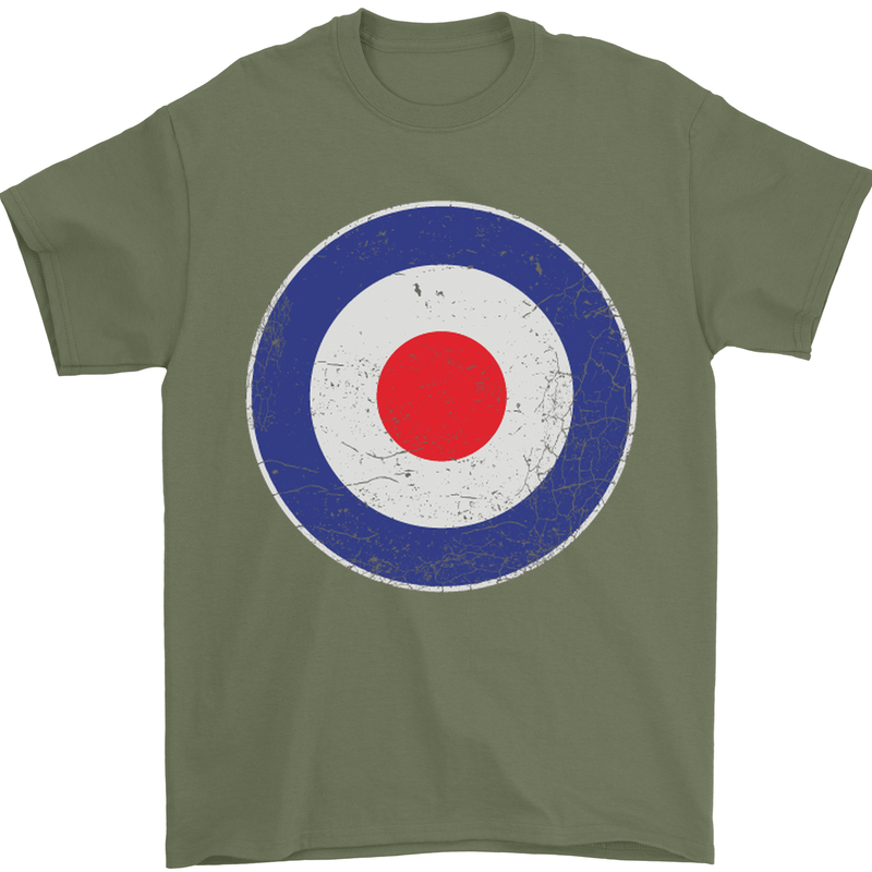 MOD Logo Scooter Biker RAF Royal Air Force Mens T-Shirt Cotton Gildan Military Green