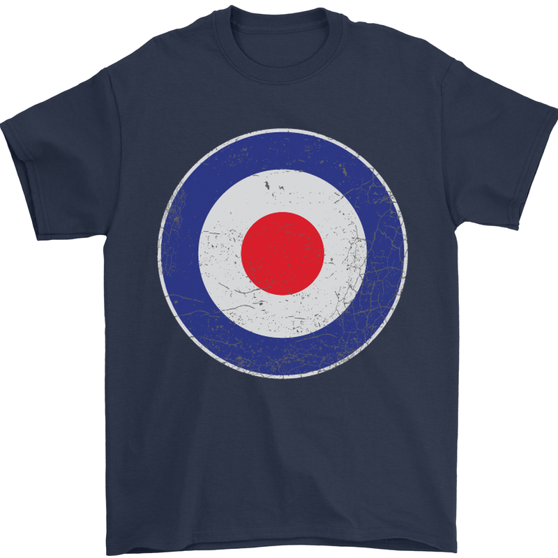MOD Logo Scooter Biker RAF Royal Air Force Mens T-Shirt Cotton Gildan Navy Blue