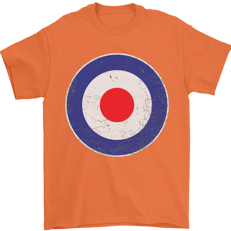MOD Logo Scooter Biker RAF Royal Air Force Mens T-Shirt Cotton Gildan Orange