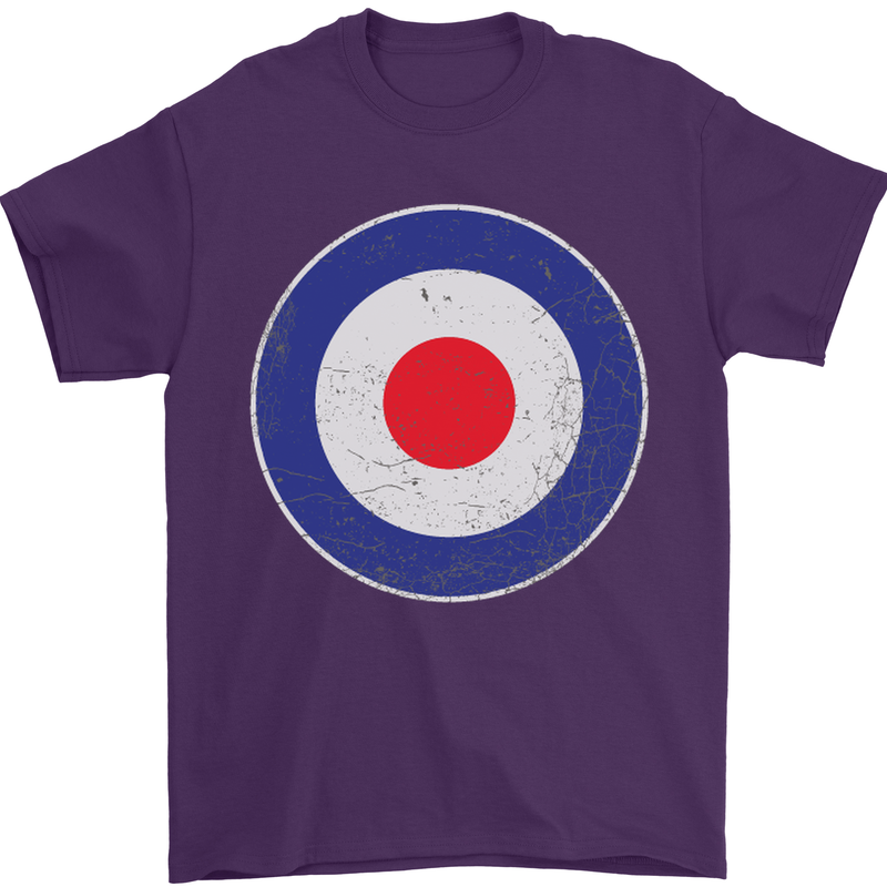MOD Logo Scooter Biker RAF Royal Air Force Mens T-Shirt Cotton Gildan Purple