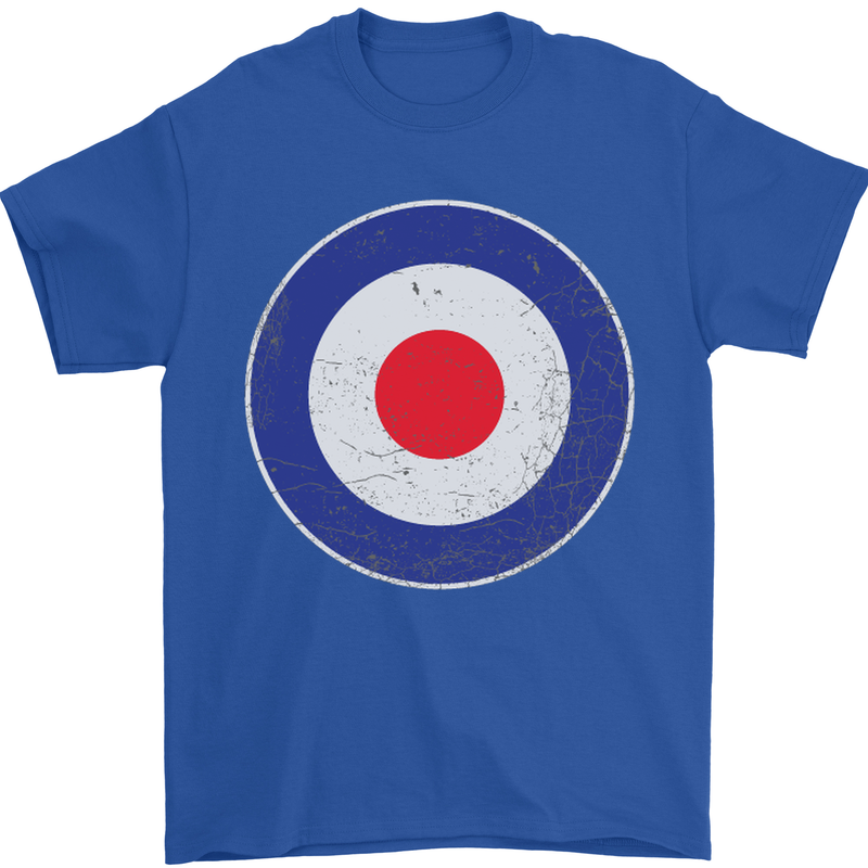MOD Logo Scooter Biker RAF Royal Air Force Mens T-Shirt Cotton Gildan Royal Blue