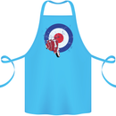 MOD Scooter Motorcycle Motorbike Cotton Apron 100% Organic Turquoise