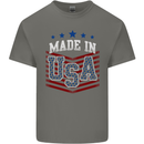 Made in the USA America American Kids T-Shirt Childrens Charcoal