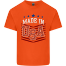 Made in the USA America American Kids T-Shirt Childrens Orange