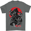 Magic Mushrooms Weed Japanese Alien Mens T-Shirt Cotton Gildan Charcoal