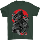Magic Mushrooms Weed Japanese Alien Mens T-Shirt Cotton Gildan Forest Green