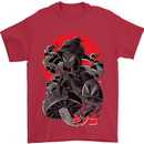 Magic Mushrooms Weed Japanese Alien Mens T-Shirt Cotton Gildan Red
