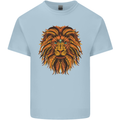 Mandala Art Lion Mens Cotton T-Shirt Tee Top Light Blue