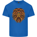 Mandala Art Lion Mens Cotton T-Shirt Tee Top Royal Blue