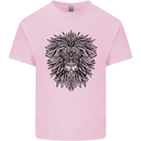 Mandala Lion Mens Cotton T-Shirt Tee Top Light Pink